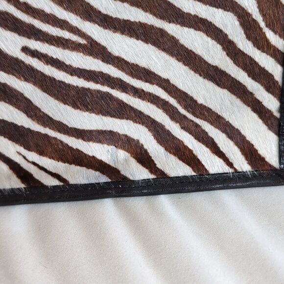 Vintage Brighten Hair on Hide Zebra and Croc Print with Silver Grommets Tote Bag - Picture 11 of 13